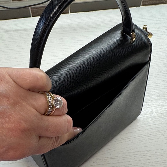 Kate Spade Reegan Top Handle Black Crossbody Bag with Gold Accents - Picture 5 of 17